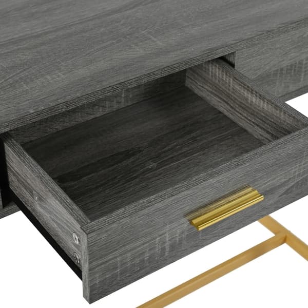 Rootz Light Luxury -konsolipöytä - Eteisen pöytä - Eteisen pöytä - Lisäsäilytystila - 120L x 38W x 76K cm - Tyylikäs MDF, Metallikehys, Kultaiset kahv
