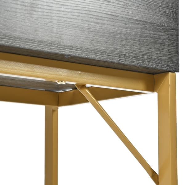 Rootz Light Luxury -konsolipöytä - Eteisen pöytä - Eteisen pöytä - Lisäsäilytystila - 120L x 38W x 76K cm - Tyylikäs MDF, Metallikehys, Kultaiset kahv
