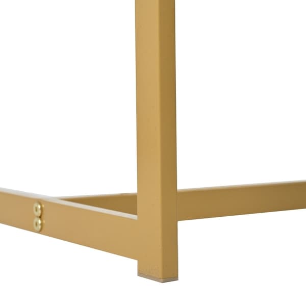 Rootz Light Luxury -konsolipöytä - Eteisen pöytä - Eteisen pöytä - Lisäsäilytystila - 120L x 38W x 76K cm - Tyylikäs MDF, Metallikehys, Kultaiset kahv