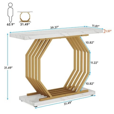 Rootz Chic Console Bord - Soffbord - Entrébord - Fläck- och reptålig - 100cm x 30cm x 82cm