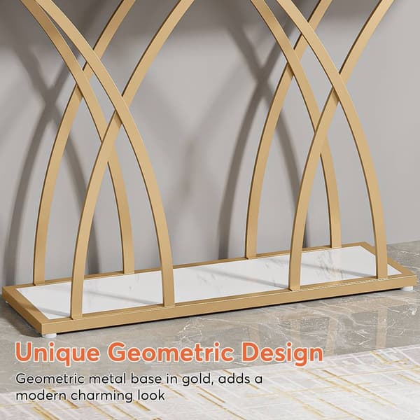 Rootz Chic Gold Console Bord - Hallbord - Soffbord - Lyxig design -140cm L x 30cm B x 80cm H