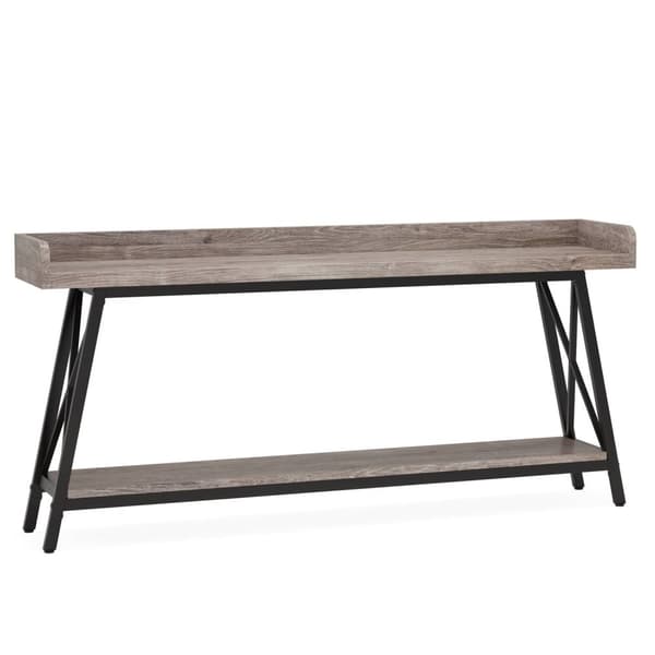 Rootz Rustic Sohvakonsolipöytä - Pitkä baaripöytä - Vintage Industrial Pöytä - Tukeva 4cm Board & Metal - 180,00 cm L x 30,00 cm S x 87,00 cm K.