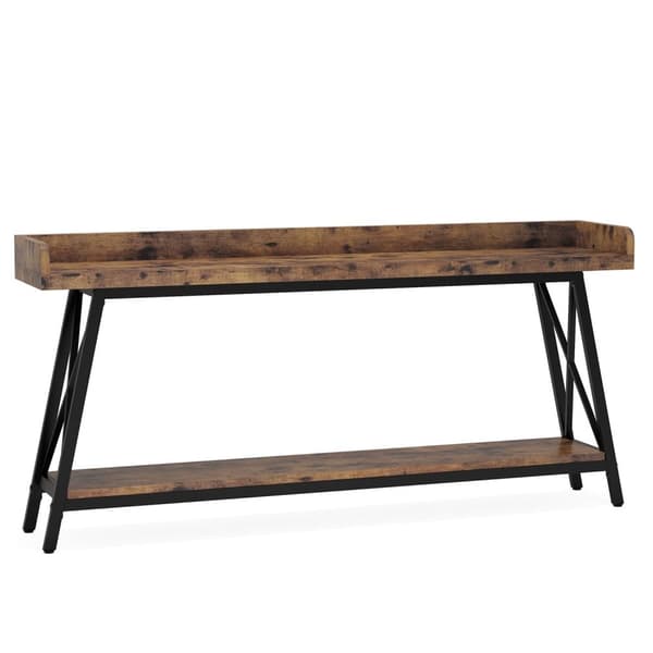 Rootz Rustic Sohvakonsolipöytä - Pitkä baaripöytä - Vintage Industrial Pöytä - Tukeva 4cm Board & Metal - 180,00 cm L x 30,00 cm S x 87,00 cm K.