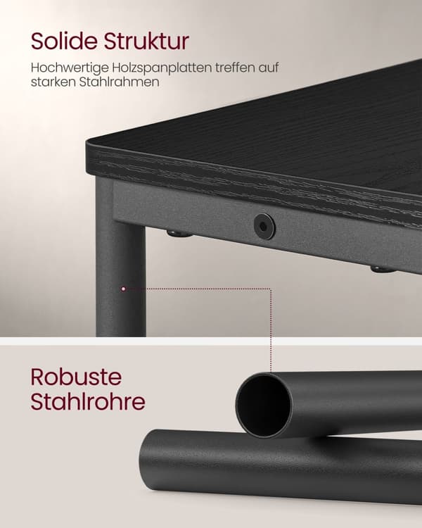 Sidebord - med 3 hylder - smal - Ebony Black & Ink -Black