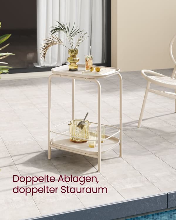 Sidebord med 2 niveauer - Moderne - Crèmewit