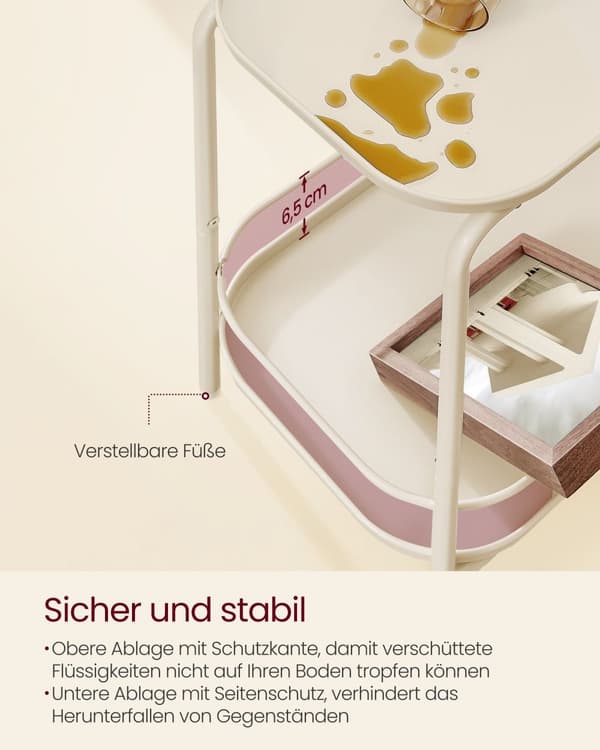 Sidebord med 2 niveauer - Moderne - Crèmewit