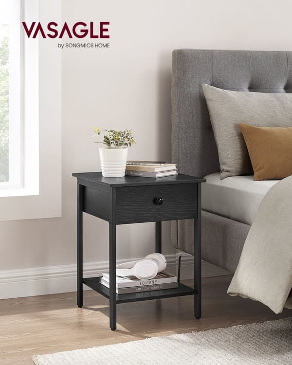 Sidebord - med skuffe og bord - Ebony Black
