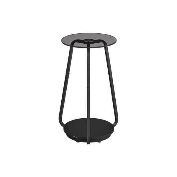 Sidebord med 2 niveauer og Leigrijze glasplade