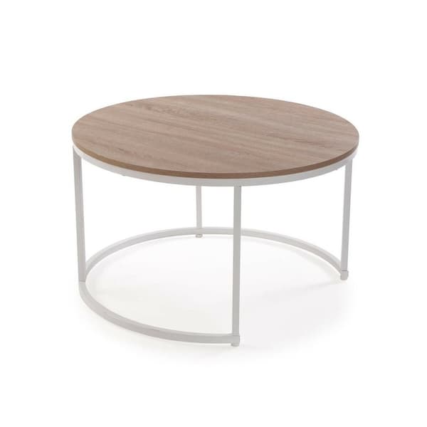 Sett med 2 bord Versa Aurea Hvit 48 x 48 x 42 cm 80 x 80 x 48 cm