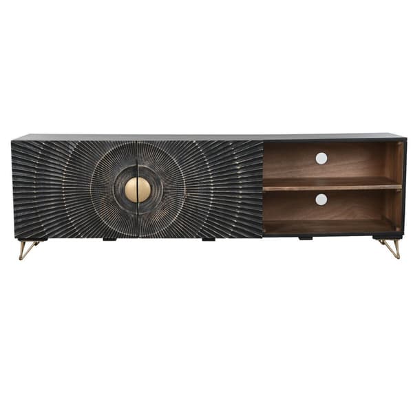 TV-kalusteet Home ESPRIT Musta Metalli Mangopuu 160 x 40 x 50 cm