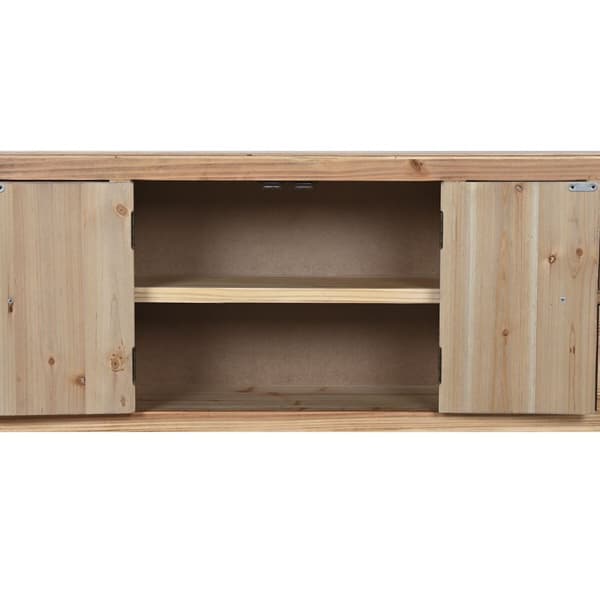 TV-kalusteet Home ESPRIT Musta Luonnollinen Kuusi Puu MDF 130 x 24 x 51 cm
