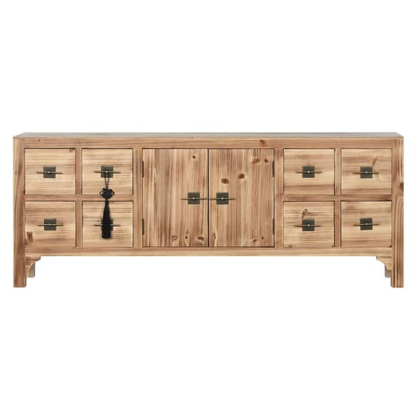 TV-kalusteet Home ESPRIT Musta Luonnollinen Kuusi Puu MDF 130 x 24 x 51 cm