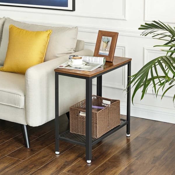 Sidebord - Bedstabel med Grater - Sofabord - Industriel design - Brun/sort