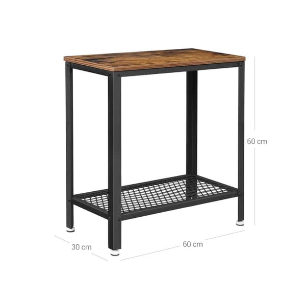 Sidebord - Bedstabel med Grater - Sofabord - Industriel design - Brun/sort