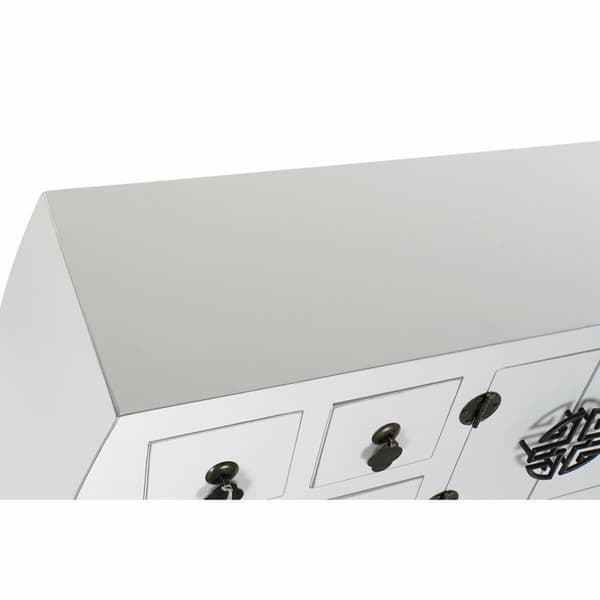 Hallbord DKD Home Decor Hvid Sølvfarvet 98 x 26 x 80 cm