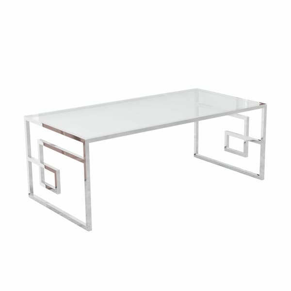 Sofabord DKD Home Decor Krystal Metal Sølv (120 x 60 x 45 cm)