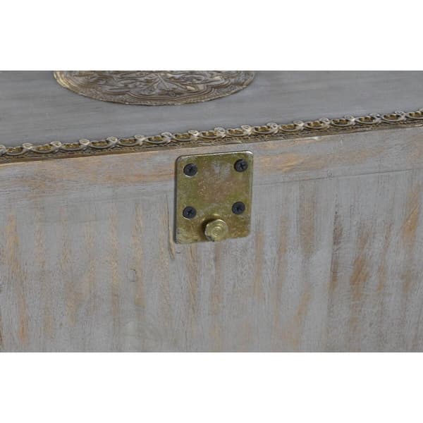 Hallipöytä DKD Home Decor Valkoinen Harmaa Kullattu 80 x 30 x 96 cm Norsu