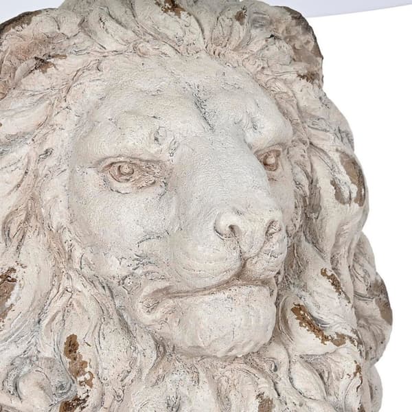 Sivupöytä DKD Home Decor Leijona 52 x 44 x 72 cm Kristalli Harmaa Metalli Valkoinen Magnesium