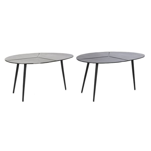 Sivupöytä DKD Home Decor Musta Kullattu Alumiini Messinki 78 x 45 x 40 cm (2 osaa)