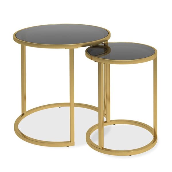 Sevilla Sidobord Set, 50x35cm Set om 2, Svart, Vicco