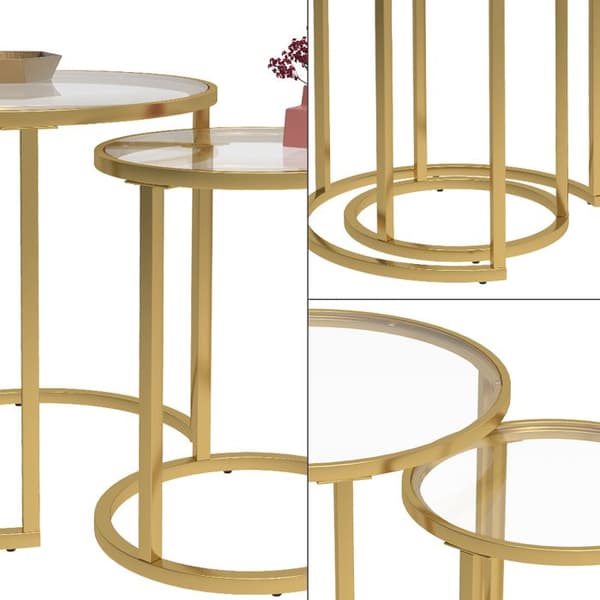 Sevilla sidobordsset, 50x35cm Set om 2, Glas, Vicco