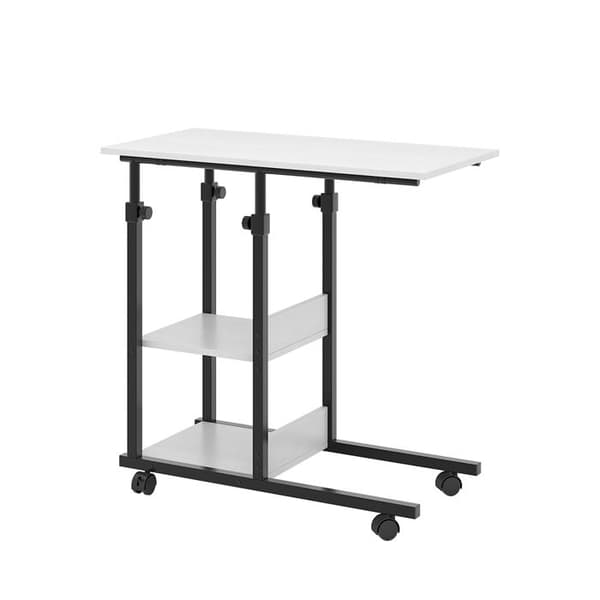 Liam vardagsrumsbord, 89x80cm med hjul, Vit, Svart, Vicco