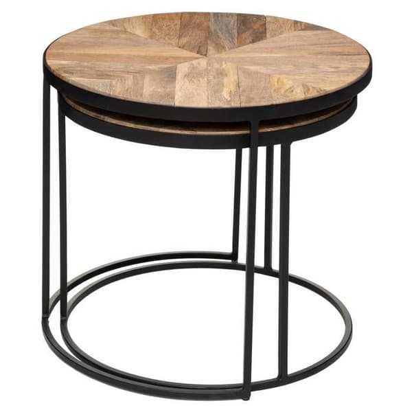 Kaffebord - Basile - Set av 2 - Massivt tre - Brun - Samtids - Design
