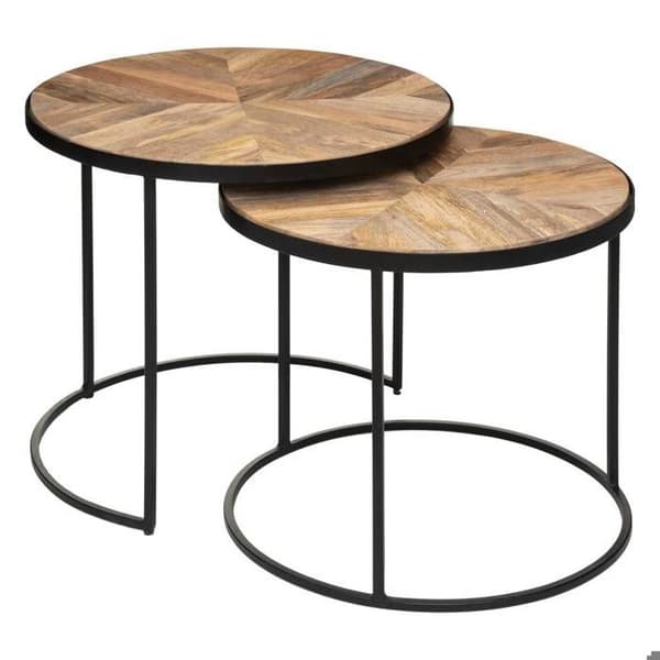 Kaffebord - Basile - Set av 2 - Massivt tre - Brun - Samtids - Design
