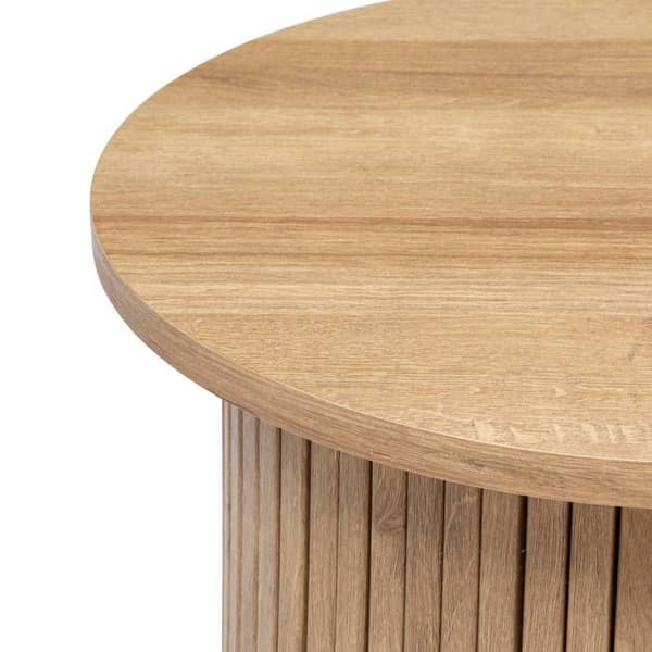 Kaffebord "Colva" i träfaner med träeffekt D45cm - Naturligt trä - Atmosphera inredningsdesigners