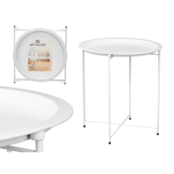 Foldbar sidebord WR4405.1 Hvit 46,8 x 50,2 x 46,8 cm (4 enheter)