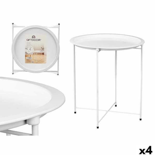 Foldbar sidebord WR4405.1 Hvit 46,8 x 50,2 x 46,8 cm (4 enheter)