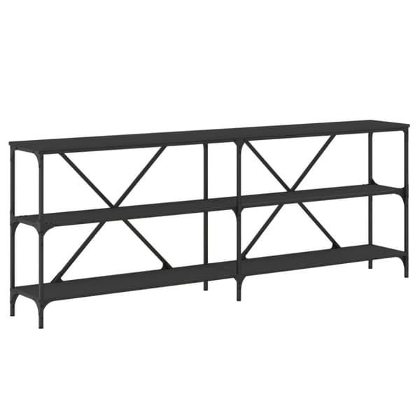 Konsolbord svart 200x30x75 cm konstruerat trä och järn
