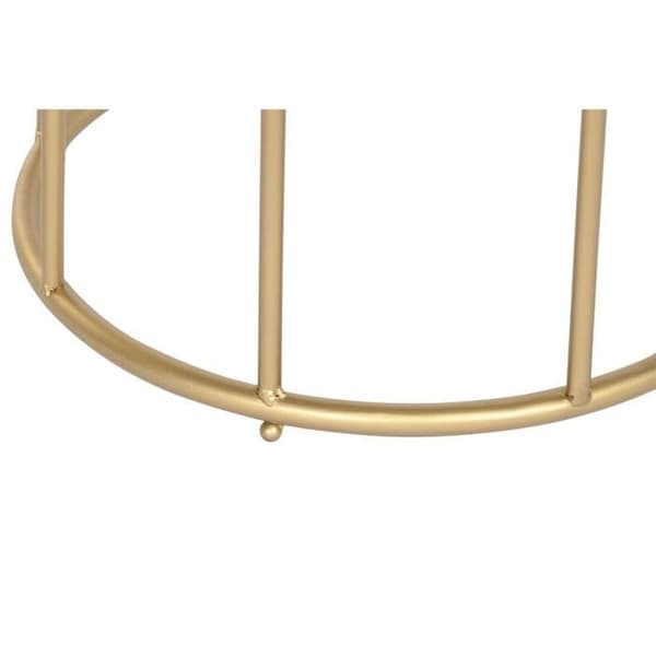 Sidobord - Guldmetall - Vit skiffer - 49 x 49 x 60,5 cm