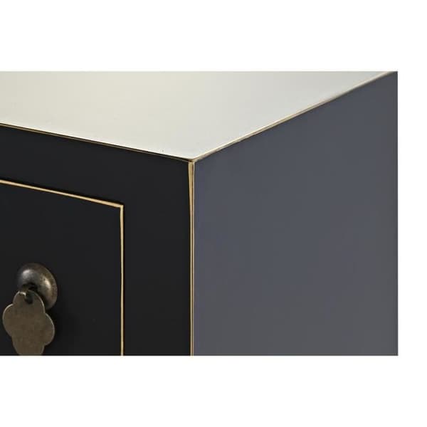 sidobord 95 x 26 x 79 cm svart gran guld vit metall mdf trä