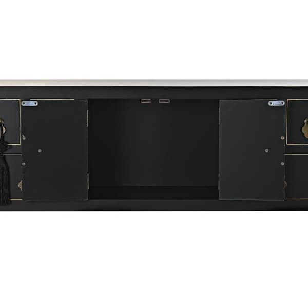 sidobord 95 x 26 x 79 cm svart gran guld vit metall mdf trä