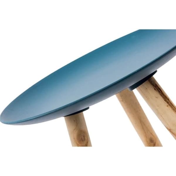 Sidobord Medelhavsblå - Himmelsblå - Brun MDF - Hjälpbord - Furu 44 cm