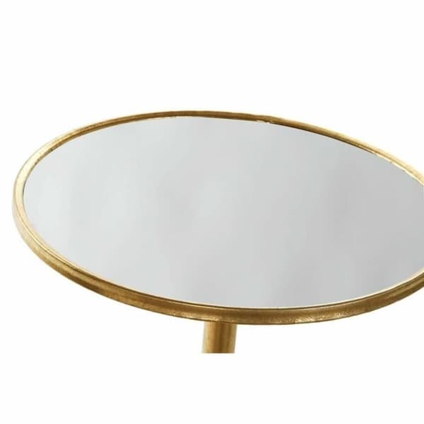 sidobord med spegel i metall i guld (40 x 40 x 72 cm)