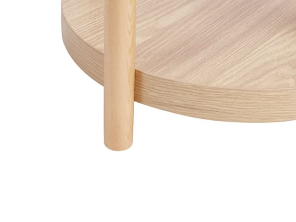 Sidebord Lyst bord MDF ø 25 cm Rund form Liten hylle Moderne og minimalistisk stil Stue Småbord
