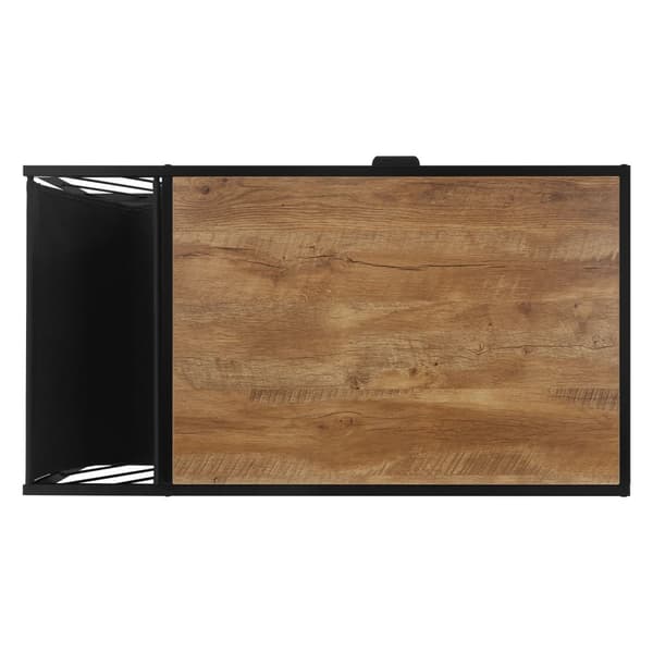 Soffbord 110x54 cm med tidskriftsfack eklook brun svart Vardagsrumsbord ML design