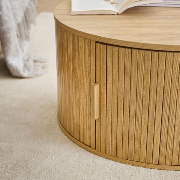 Table basse ronde avec rangement D75 cm - ERNEST