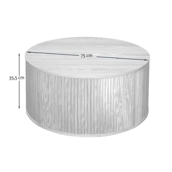 Table basse ronde avec rangement D75 cm - ERNEST