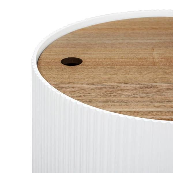 Kaffebord "Enola" i askfanér D38,5cm vit - Vit - Atmosphera inredningsdesigner
