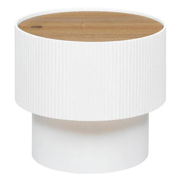 Kaffebord "Enola" i askfanér D38,5cm vit - Vit - Atmosphera inredningsdesigner