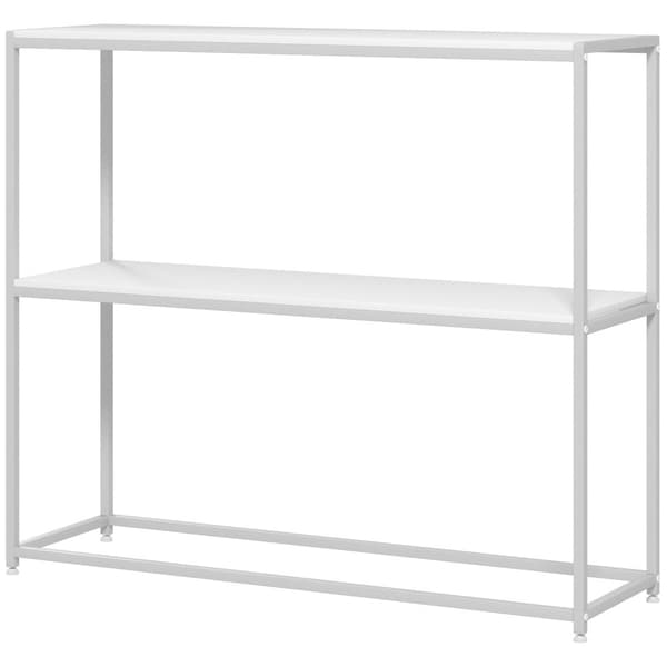 Rootz Console Table - Entryway Table - Hallway Table - Moderne design - 100 x 30 x 87 cm hvidt - stål med 2 hylder til stilfuld opbevaring