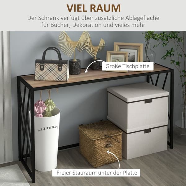 Rootz Console Table - Hallway Table - Industrial Design - Robust metalramme - 120 cm x 35 cm x 75 cm