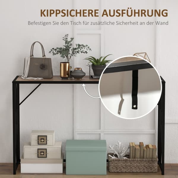 Rootz Console Table - Hallway Table - Industrial Design - Robust metalramme - 120 cm x 35 cm x 75 cm