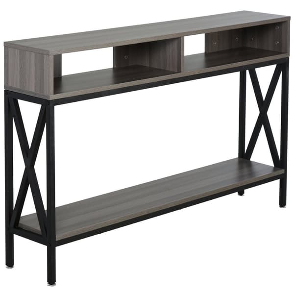 Rootz -konsolbord - Indgangsbord - Industrielle møbler - Robust bundhylde - 120 x 23,5 x 75 cm - Grå