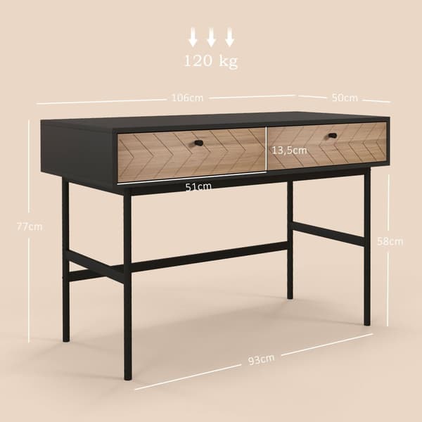 Rootz Compact Console Desk - kirjoitustaulukko - työasema - runsaasti tallennustilaa - 106L x 50W x 77H CM