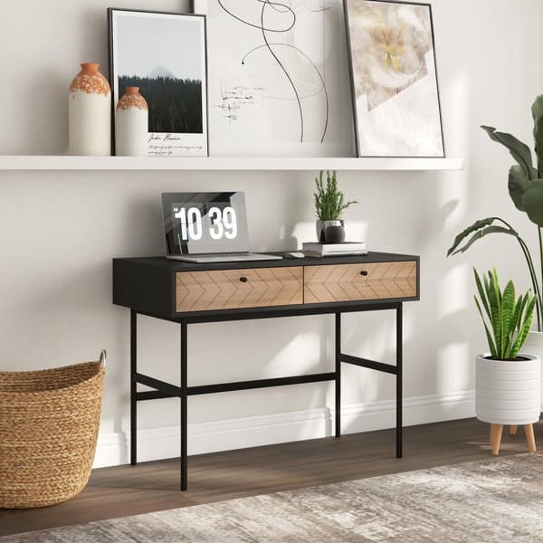 Rootz Compact Console Desk - kirjoitustaulukko - työasema - runsaasti tallennustilaa - 106L x 50W x 77H CM