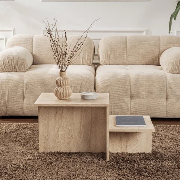 Table basse 2 niveaux L77 cm - HARMONY